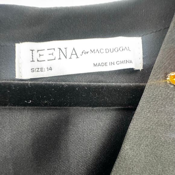 Mac Duggal Beaded V-Neck Cap Sleeve Thigh High Slit A-Line Gown Size 14 NWT - Picture 11 of 11